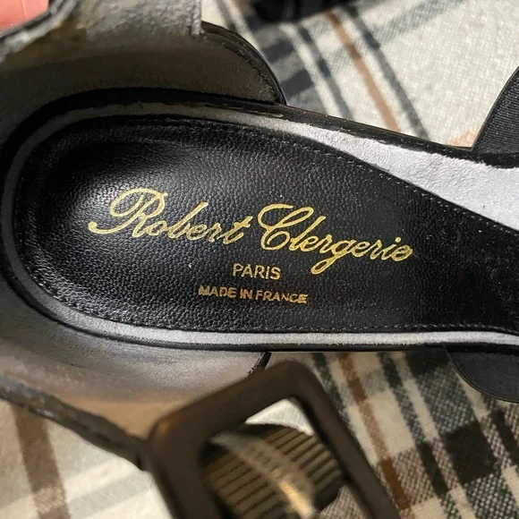 Robert Clergerie Black and Silver Wedge Sandals - Picture 13 of 16